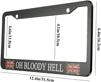 О, черт возьми, Рамка номерного знака из Алюминиевого Сплава, Британский Флаг Англии, Старый Красный Синий, Применимый к стандартной Рамке автомобильной бирки США Изображение 2