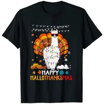 Лама, Счастливого Рождества, Хэллоуина, Дня Благодарения, Рождественская футболка, Рождественские футболки