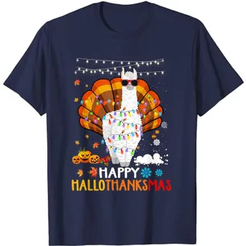Лама, Счастливого Рождества, Хэллоуина, Дня Благодарения, Рождественская футболка, Рождественские футболки Изображение 2