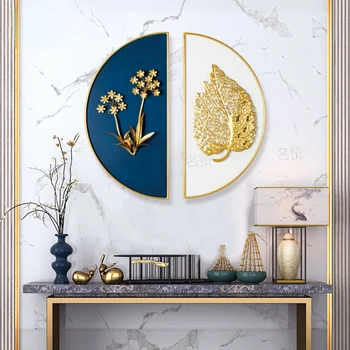 Декоративные гобелены С золотым листом, висящие на стене Крыльца, Полукруглый фон для гостиной, висящие на стене
