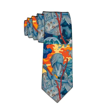 Галстук для мужчин 8 см, забавные мужские модные галстуки с принтом в стиле Харадзюку, Дизайнерский галстук-бабочка Gravata, Мужские галстуки для свадебного платья, Аксессуары для рубашек Изображение 2