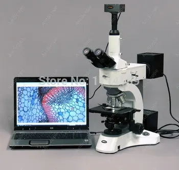 Металлургический микроскоп-AmScope Поставляет Металлургический Микроскоп с поляризацией в Темном поле 50X-2500X + 5-мегапиксельная камера
