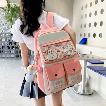 Школьная сумка Для девочек, Рюкзак Большой емкости, Многофункциональная Сумка Для ноутбука, Дорожный Рюкзак Для мальчиков, Mochila Escolar Niña Изображение 2