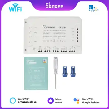 Sonoff 4CH R3/4CH PRO R3 Wi-Fi Smart Switch 4 Банды Модуль Блокировки Постепенного Управления Поддержка приложения eWeLink Alexa Google Home Alice