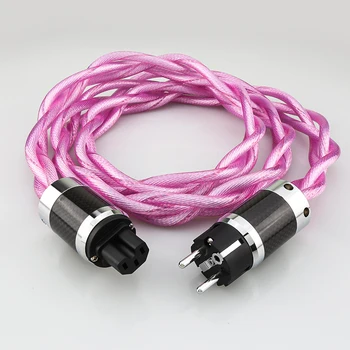 A33 OCC Посеребренный аудиофильский кабель питания для аудиофилов США, ЕС, AU и Великобритании переменного тока для усилителя DAC фильтр HIFI Серебряный кабель питания Изображение 2