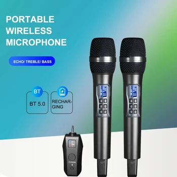 Караоке Беспроводной микрофон Приемник Аудио для пения Профессиональный домашний ручной микрофон с высокой и низкой реверберацией