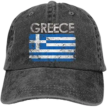 Греческий флаг Греции, Джинсовые шапки для мужчин, женские бейсболки, Черный Чехол для взрослых Унисекс, четыре сезона, Повседневный полиэстер