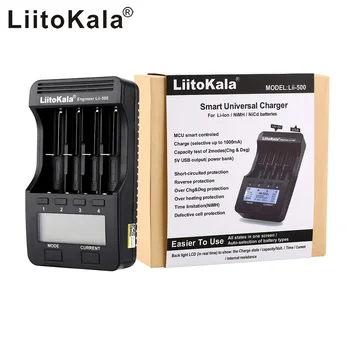 LiitoKala lii-500 ЖК-дисплей 3,7 В/1,2 В AA/AAA 18650/26650/16340/14500/10440/18500 Зарядное устройство с экранным тестом емкости аккумулятора Изображение 2