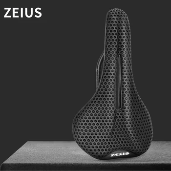 ZEIUS Carbon Fiber 3D Печатное Велосипедное Седло С Полым Дышащим Сверхлегким Горным Велосипедом, Мягкая Подушка Для Дорожного Велосипеда/MTB Изображение 2
