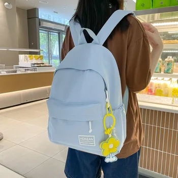 Школьные сумки для девочек, студенческий рюкзак для подростков, Женский Нейлоновый корейский школьный ранец Изображение 2