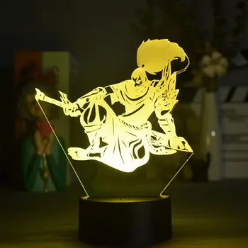 Ясуо Чемпион из League of Legends 3D Иллюзия Игровая комната Подсветка стола Новинка Акриловое Освещение Украшение на столе