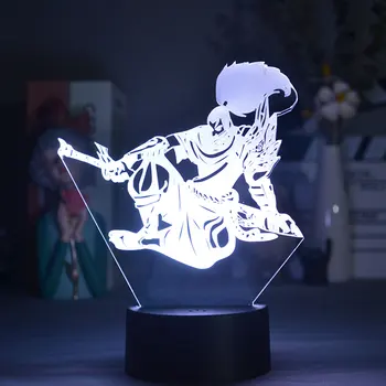 Ясуо Чемпион из League of Legends 3D Иллюзия Игровая комната Подсветка стола Новинка Акриловое Освещение Украшение на столе Изображение 2