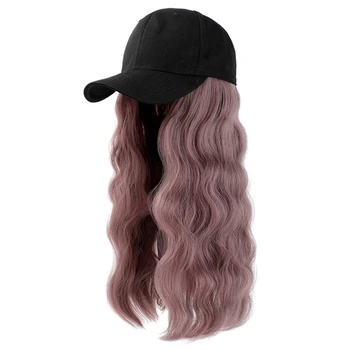 Бейсбольная кепка с наращенными волосами Для женщин, длинные волнистые вьющиеся Изображение 2