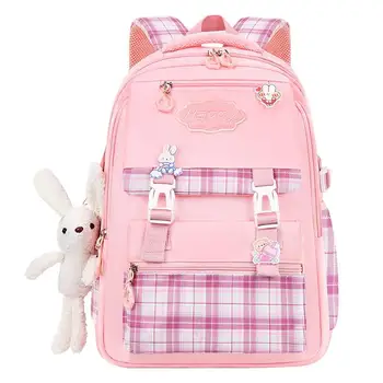 Многофункциональный Женский рюкзак с клетчатым рисунком, Водонепроницаемые рюкзаки Большой емкости для девочек-подростков, школьная сумка через плечо, рюкзак