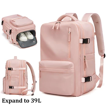 16-Дюймовый Женский Дорожный рюкзак для девочек, расширенный 39л, USB-зарядка, деловой рюкзак для ноутбука с сумкой для обуви, водонепроницаемый Походный рюкзак Изображение 2
