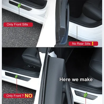 Подходит Для Tesla Модель 3 Y Оригинальная наклейка для украшения порога задней двери Автомобиля Модель 3 2023 2022 Аксессуары Защитная прокладка для педалей Изображение 2
