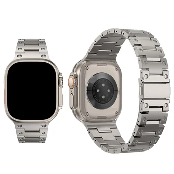 Металлический Ремешок для Apple Watch ultra 49 мм, ремешок 45 мм, 41 мм, 44 мм, 40/38 мм, смарт-часы из нержавеющей стали, браслет для iWatch 8 5 6 7 se 3
