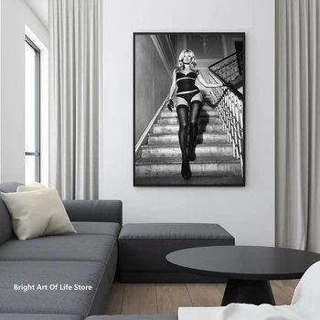Плакаты Кейт Мосс, высококачественная печать, Эротическая леди, Сексуальная винтажная настенная монохромная фотография
