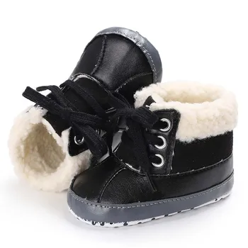 Обувь для маленьких девочек и мальчиков, Зимние зимние ботинки, супер теплые Пинетки для новорожденных, Первые ходунки, Зимние Модные Кроссовки из искусственной кожи Изображение 2