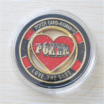 Бесплатная доставка, 5 шт./лот, монета для покера в стиле Love the game, защита для покерных карт, коллекционный подарок для казино