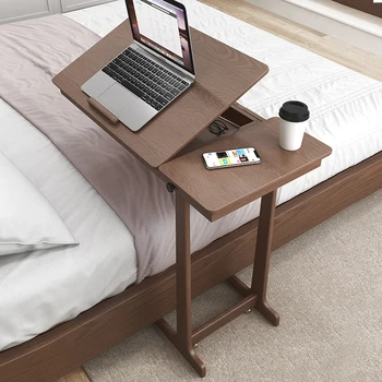 Кровать из массива дерева, письменный стол, раскладной прикроватный столик, домашний компьютерный стол для ноутбука, спальня в общежитии, ленивый диван, маленький складной компьютерный столик