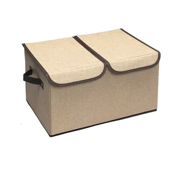 Jul1746 Хлопчатобумажная и льняная ткань, двойная коробка для отделки одежды, складной ящик для хранения Изображение 2