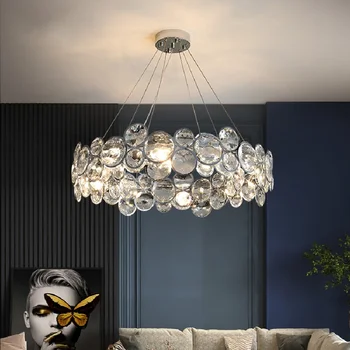 Роскошная светодиодная люстра в стиле постмодерн K9, Столовая, гостиная, Круглая подвесная лампа E14, спальня, дома, высококачественные люстры