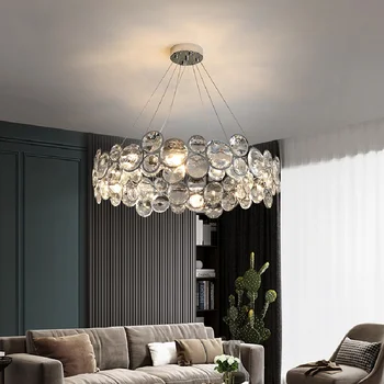 Роскошная светодиодная люстра в стиле постмодерн K9, Столовая, гостиная, Круглая подвесная лампа E14, спальня, дома, высококачественные люстры Изображение 2