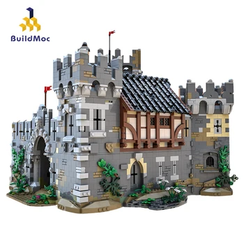 Набор Строительных блоков Fortress Lions' Castle BuildMoc Королевская Ретро Средневековая архитектура, игрушки для детей, подарки на День рождения