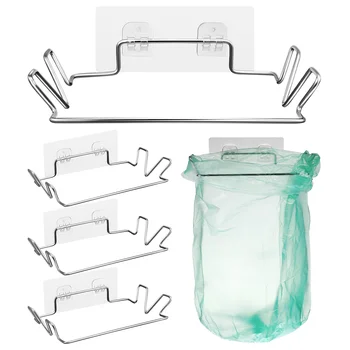4 Комплекта держателей мешков для мусора, стойки с наклейками на стену для кухонного шкафа, задняя дверь выдвижного ящика шкафа