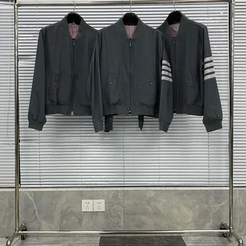 Классическая куртка TB THOM, корейская модная деловая повседневная бейсбольная куртка, ветровка высшего качества, легкая куртка, толстовка Изображение 2