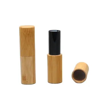20шт Черный Бамбуковый Тюбик Бальзама для губ 12,1 мм Пустой Косметический Компактный Контейнер для Субпакета DIY Classic Makeup Tool 4,2 г