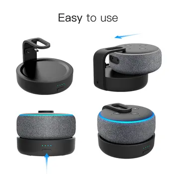 Аккумуляторная база для док-станции для динамиков Amazon Echo Dot 3-го поколения Alexa, 16 часов воспроизведения, Перезаряжаемая батарея для Echo Dot 3