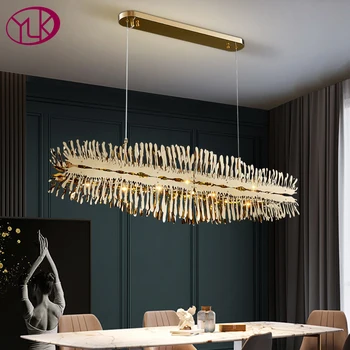 YOULAIKE Современная светодиодная люстра для столовой креативный дизайн, золотой подвесной светильник, роскошный кухонный островной подвесной светильник
