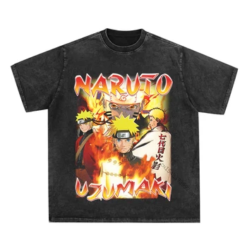 Уличная футболка в стиле хип-хоп, Мужская футболка с принтом Японского Аниме 