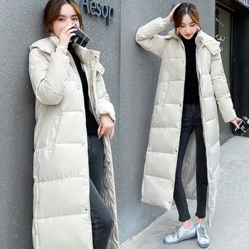 Зимние женские куртки С ветрозащитными длинными рукавами 2023, Новое Модное Хлопковое Теплое пальто на пуху Изображение 2