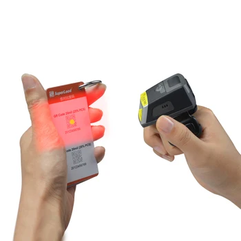 Сканер отпечатков пальцев 1d Mini Bluetooth Беспроводной сканер штрих-кода для пальцев, Портативное носимое кольцо, 1D Лазерный 2D считыватель штрих-кода QR