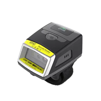 Сканер отпечатков пальцев 1d Mini Bluetooth Беспроводной сканер штрих-кода для пальцев, Портативное носимое кольцо, 1D Лазерный 2D считыватель штрих-кода QR Изображение 2