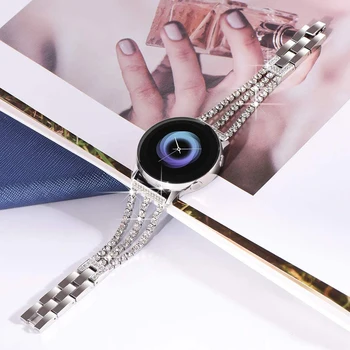 20 мм 22 мм Металлический бриллиантовый ремешок для Samsung Galaxy watch 5/4/3 Active 2 Huawei watch GT/GT2 Браслет-напульсник Amazfit GTR/GTS