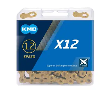 KMC X12 12/24 speed 126L MTB Горный Дорожный Велосипед Велосипедная Цепь 12s Золотая/Серебряная цепочка