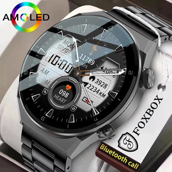 Функция Контроля доступа Smartwatch Беспроводная Зарядка AMOLED Smart Watch Новый HD Экран Bluetooth Вызов Аккумулятор Большой Емкости