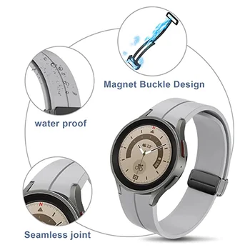 Силиконовый ремешок для Samsung Watch 5 Pro 45 мм 6 classic 43 мм 47 мм Браслет correa с магнитной пряжкой Galaxy Watch 5 44 мм 40 мм ремешок Изображение 2