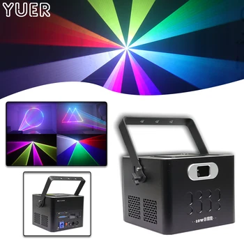 30KPPS 10W Высокоскоростной Сканирующий Лазерный Проектор с Динамическим Программированием Amimation DMX512 RGB Полноцветный Свет DJ Disco Stage