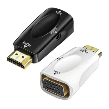 Совместимый С HDMI Кабель VGA Для Подключения К Famale Конвертер Адаптер 3,5 Мм Разъем Аудио HD 1080P для Портативных ПК TV Box Проектор