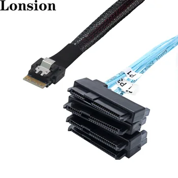 Надежный высокопроизводительный серверный кабель PCIE Slimline SAS 4.0 38pin SFF-8654 4i- SFF-8482 для высокоскоростной передачи данных