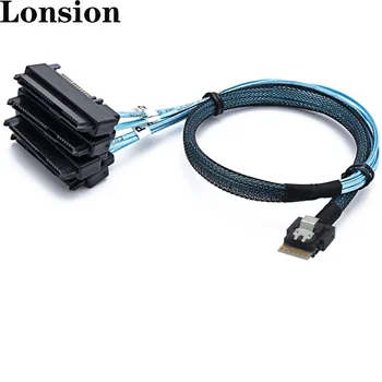 Надежный высокопроизводительный серверный кабель PCIE Slimline SAS 4.0 38pin SFF-8654 4i- SFF-8482 для высокоскоростной передачи данных Изображение 2