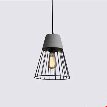 Подвесной светильник Nordic Cement Concret, Промышленный Светильник из железной проволоки, ресторан, Кафе, Декор кухни, Освещение