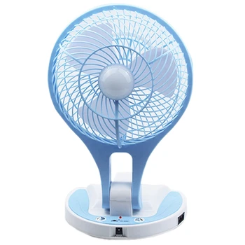 Мини-вентилятор Складной электрический вентилятор Мультяшный портативный вентилятор Настольный вентилятор Портативный настольный домашний с основанием синего цвета