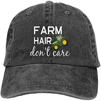 Джинсовая бейсболка Women's Farm Hair Don't Care, регулируемая Винтажная потертая выстиранная шляпа для женщин и мужчин