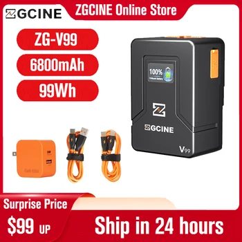 Аккумулятор ZGCINE ZG V99 с V-образным креплением ZG-V99 с V-образным Замком, Литиевый Аккумулятор, Блок питания для Зеркальных Камер, Видеосигналов, Смартфонов, Ноутбуков